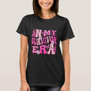My Survivor Era Pink Groovy Retro Breast Cancer Aw T-Shirt