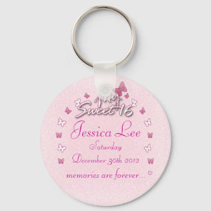 My Sweet 16 Butterflies Keychain