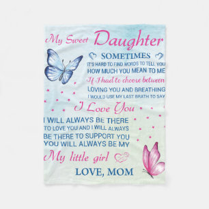 My Sweet Heart Daughter's Personalized Fleece Blanket