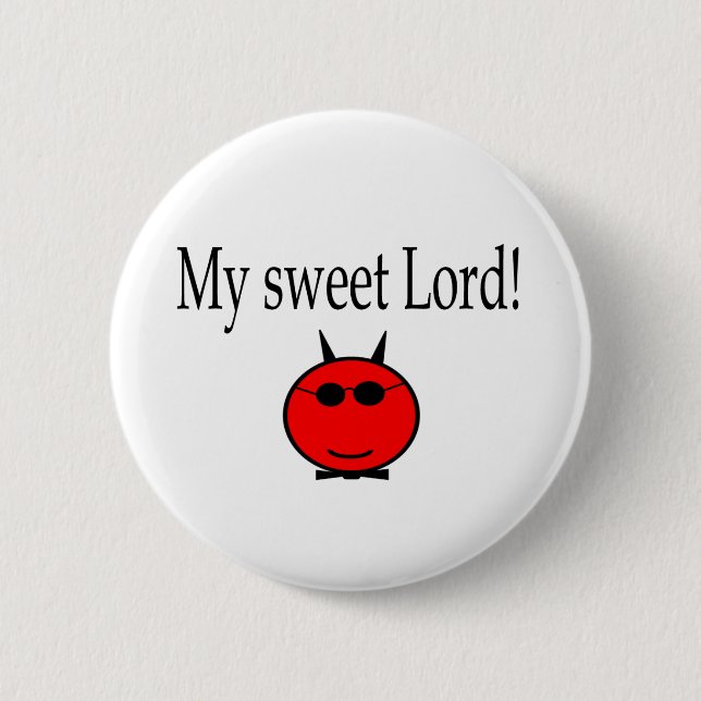 My Sweet Lord gear 2 Inch Round Button (Front)