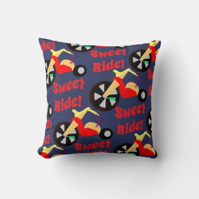My Sweet Ride Pattern Throw Pillow (Front)