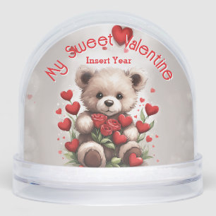My Sweet Valentine Teddy Bear Keepsake Snowglobe
