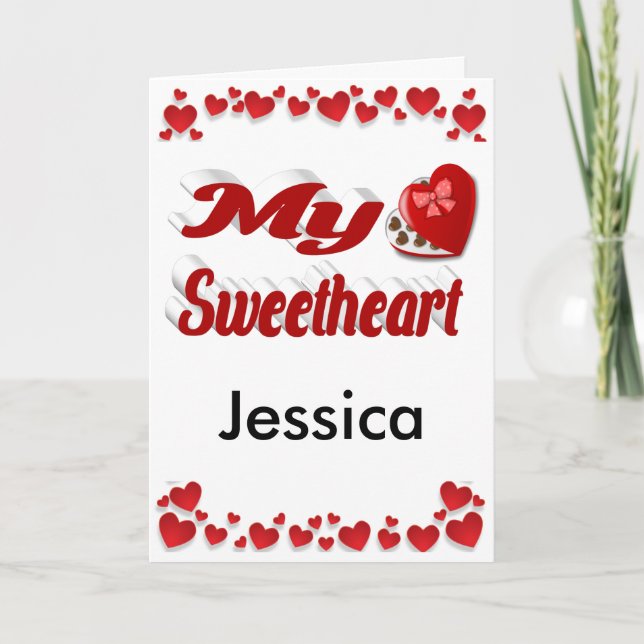 My Sweetheart Custom red Valentines Day Card (Front)