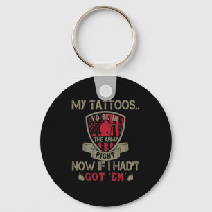 My Tattoos I'D Be In The Army Right Now Keychain