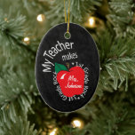 My Teacher Makes 1st Grade Rock | Chalkboard Ceramic Ornament<br><div class="desc">🍎 Teacher Ornament ready for you to personalize. 📌If you need further customization, please click the "Click to Customize further" or "Customize or Edit Design" button and use our design tool to resize, rotate, change text colour, add text and so much more. ⭐This Product is 100% Customizable. Graphics and /...</div>
