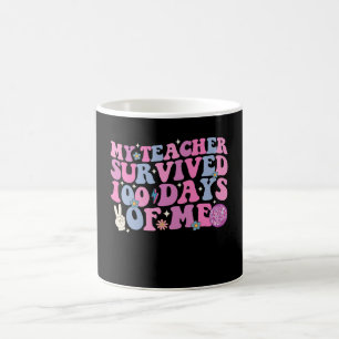 My Teacher Survived 100 Days Of Me Disco Groovy Coffee Mug