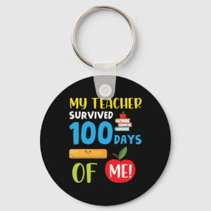 My Teacher Survived 100 Days Of Me Fun 100 Days Of Keychain