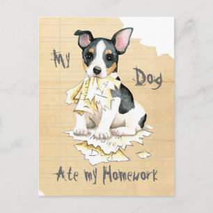 My Teddy Roosevelt Terrier Ate my Homework Postcard