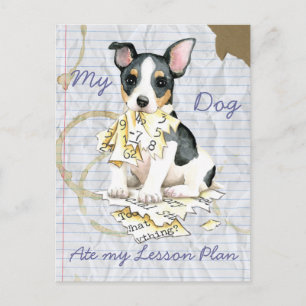 My Teddy Roosevelt Terrier Ate My Lesson Plan Postcard