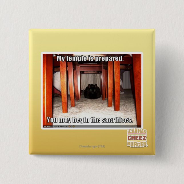 My temple is prepared. 2 inch square button (Front)