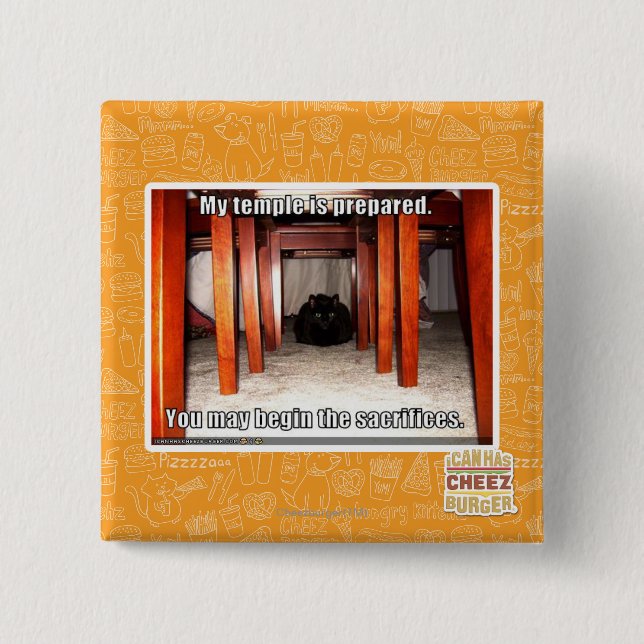My temple is prepared. 2 inch square button (Front)