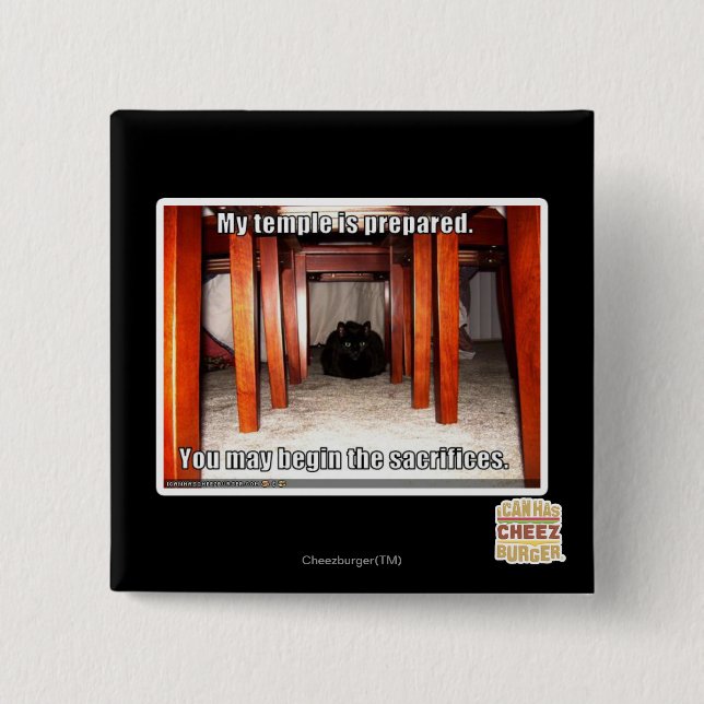 My temple is prepared. 2 inch square button (Front)