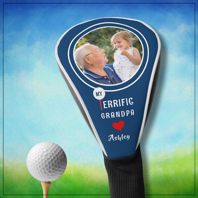 My Terrific Grandpa Personalized Golfer Photo Golf Head Cover (Creator Uploaded)