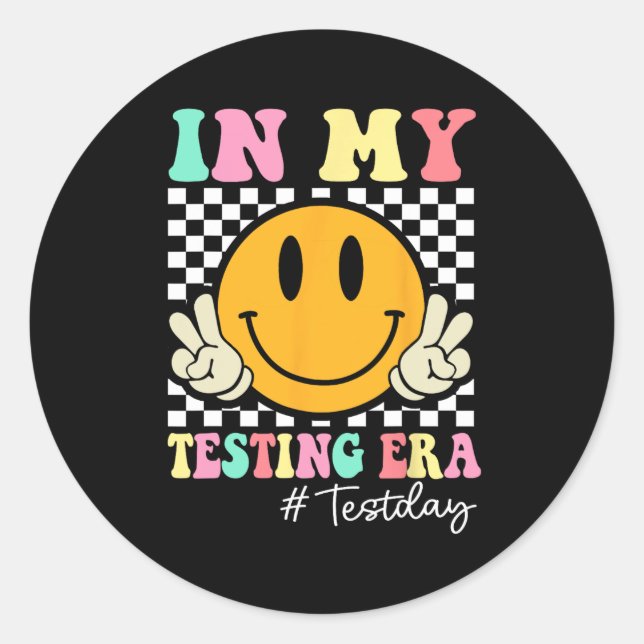 My Testing Era Retro Smile Teacher Kids Testing Te Classic Round Sticker (Front)