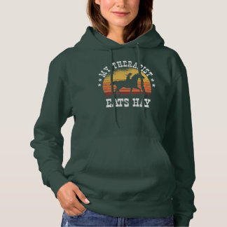 My Therapist Eats Hay Cowgirl Rodeo Barrel Racing Hoodie