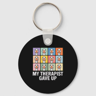 My therapist gave up funny goose grid pop art meme keychain