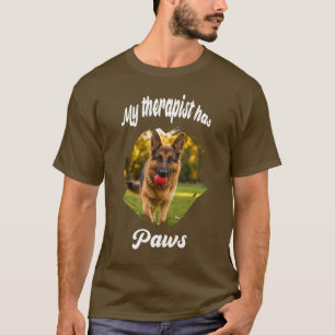 My therapist has paws dog photo brown T-Shirt