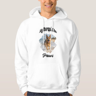 My therapist has paws dog photo quote joke hoodie