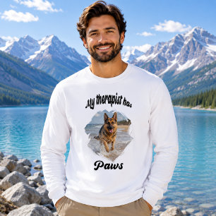 My therapist has paws dog photo quote joke sweatshirt