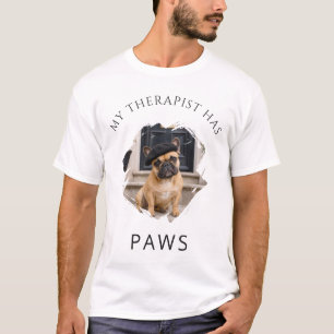 My therapist has paws French Bulldog photo men T-Shirt