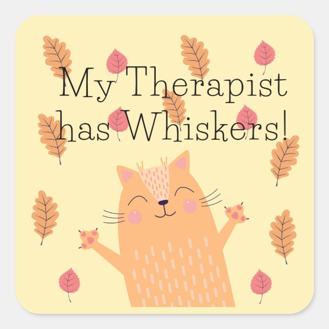 My Therapist has Whiskers Cat Stickers (Front)