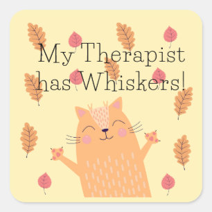 My Therapist has Whiskers Cat Stickers