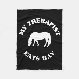 My Therast Eats Hay Funny Horse Lover Saying Fleece Blanket