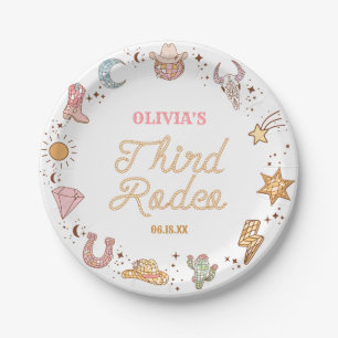 My Third Rodeo Disco Cowgirl 3rd Birthday Party Paper Plate