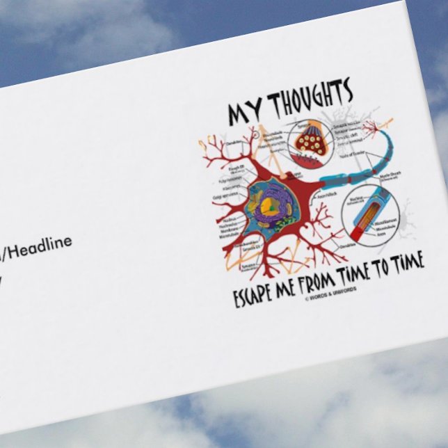 My Thoughts Escape Me From Time To Time (Neuron) Business Card (Business card featuring neuron/synapse for anyone who is forgetful or absent-minded)