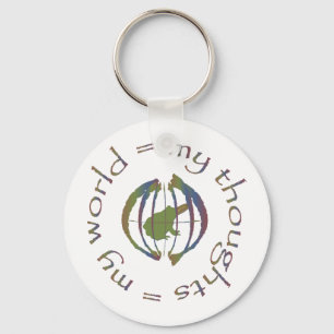 "My Thoughts = My World" Keychain