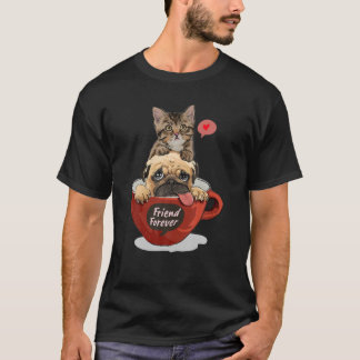 My Three Close Friends, Kitty, Pug Puppy And A Cup T-Shirt