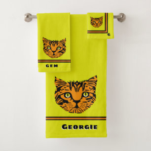 My Tiger Baby Face Personalized Bath Towel Set