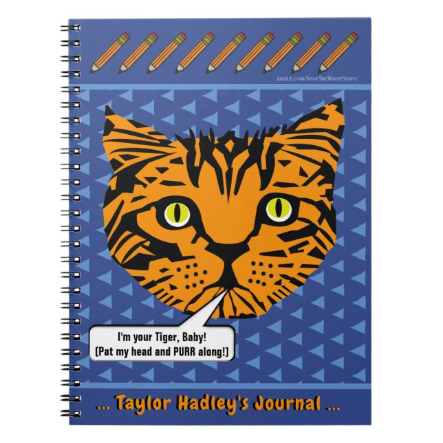 My Tiger Baby Face Personalized Notebook (Front)