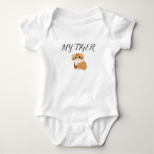 My tiger design baby jersey bodysuit