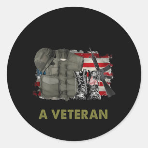 My Time In Uniform Is Over But Being A Veteran Nev Classic Round Sticker