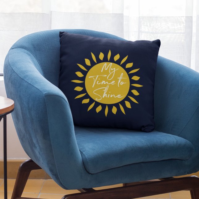 My Time To Shine, Sun Print Throw Pillow (Creator Uploaded)