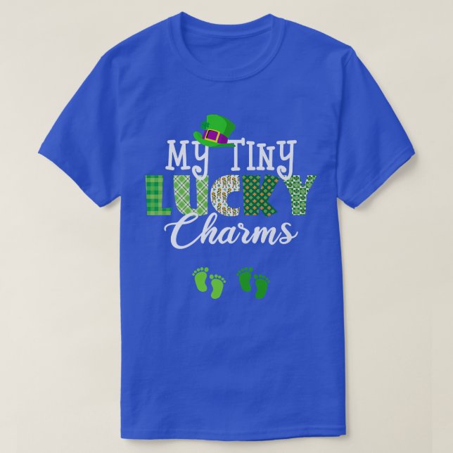 My Tiny Lucky Charms St Patrick's Day Twin Pregnan T-Shirt (Design Front)