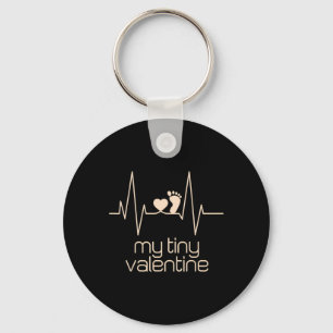 My Tiny Valentine Pregnancy Announcement For Expec Keychain