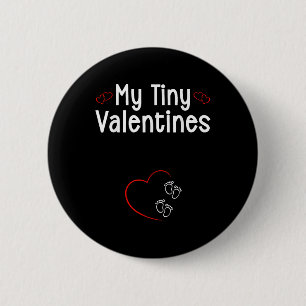 My Tiny Valentines Twins Baby Pregnancy 2 Inch Round Button