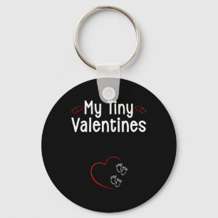 My Tiny Valentines Twins By Pregnancy Announcement Keychain
