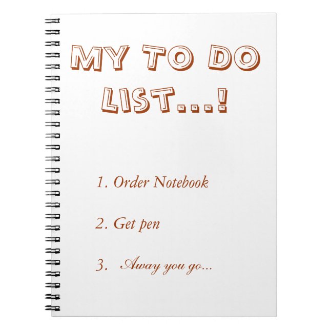 My to do list notebook (Front)