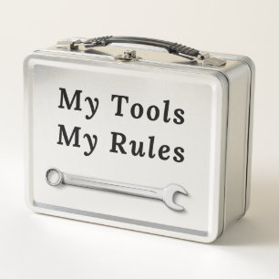 My tools, my rules toolbox metal lunch box