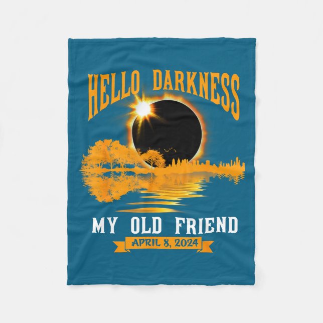 My Total Solar Eclipse Hello Darkness Fleece Blanket (Front)