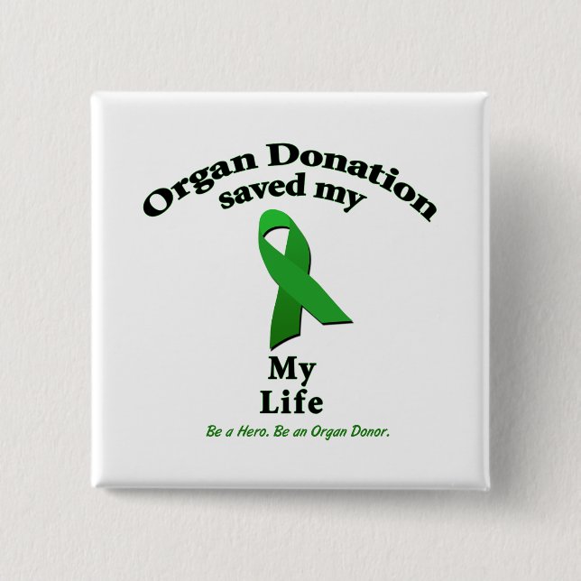 My Transplant 2 Inch Square Button (Front)
