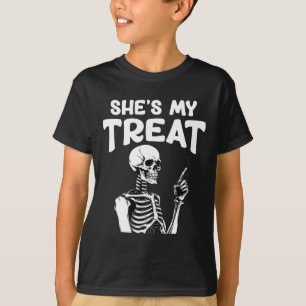 My Treat Skeleton Matching Halloween Costume Hes T-Shirt