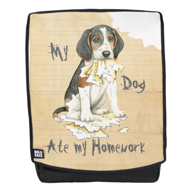 My Treeing Walker Coonhound Ate my Homework Backpack (Front)