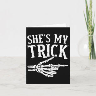 My Trick Halloween Costume Matching Couple Boyfrie Card