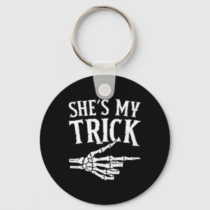 My Trick Halloween Costume Matching Couple Boyfrie Keychain