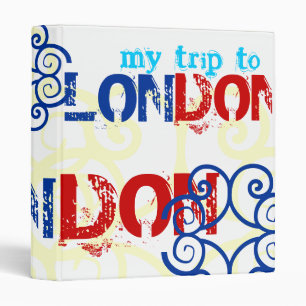 "My Trip to London" British Celtic Red White Blue Binder