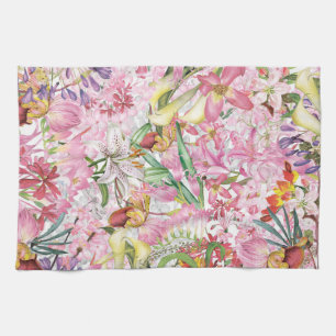 My tropical colourful foliage exotic flower garden kitchen towel